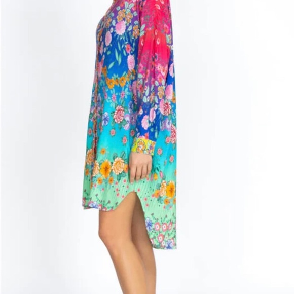 JOHNNY WAS RAINBOW MIDI SHIRT DRESS - Picture 2 of 2